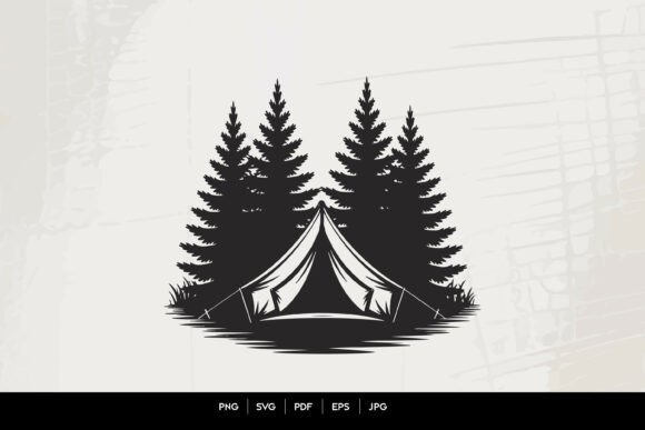 Camping Tent Forest Line Art Embroidery Review