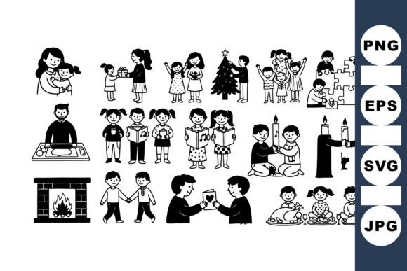 Family Time Silhouette Clipart Set Review