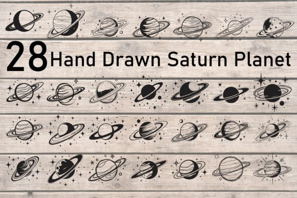 Hand Drawn Saturn Planet Bundle Review