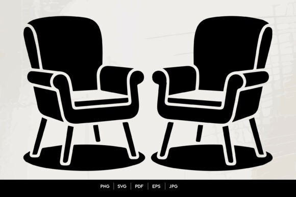 Modern Armchair Silhouette Set