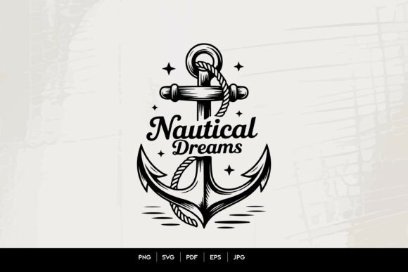 Nautical Anchor with Rope Vintage Emblem