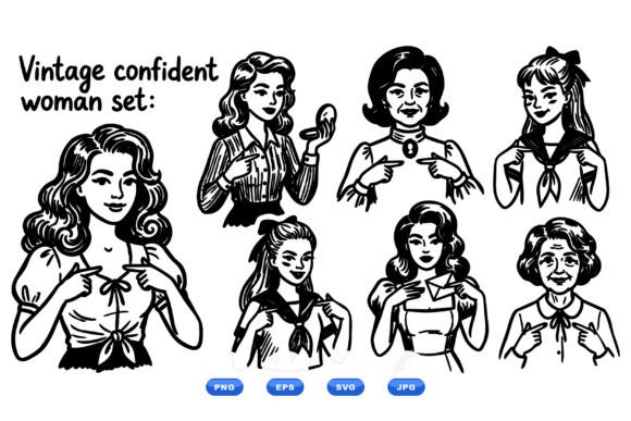 Vintage Confident Woman Clipart Review
