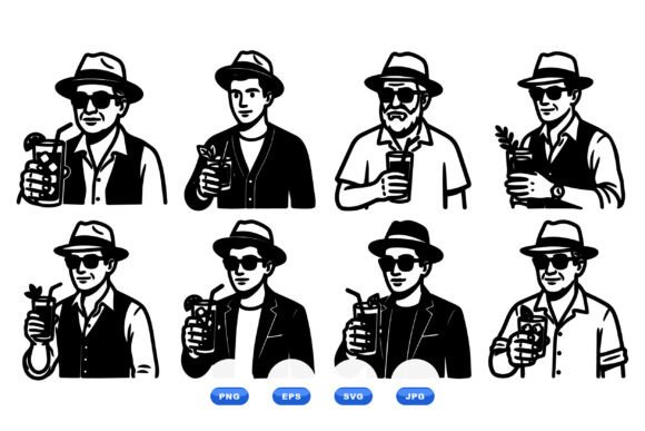 Vintage Gentleman Cocktail Clipart Review