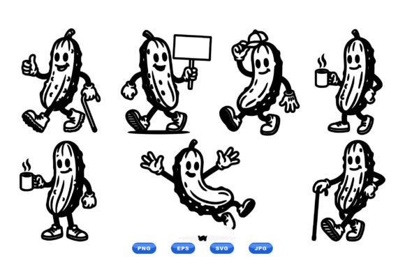 Vintage Pickle Mascot Clipart Review