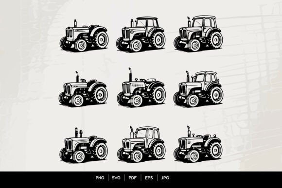Vintage Tractor Clipart Set Review