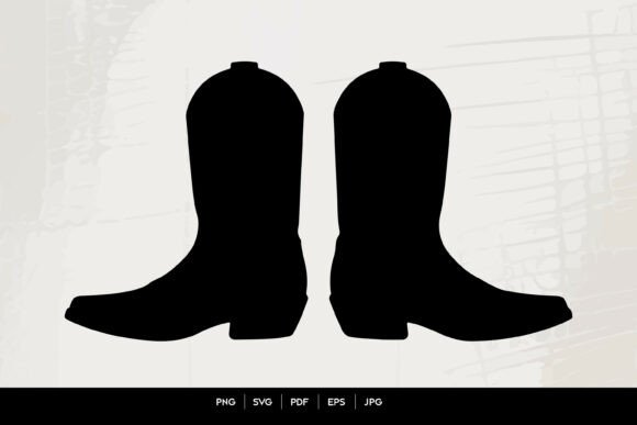 Western Cowboy Boots Silhouette Vector